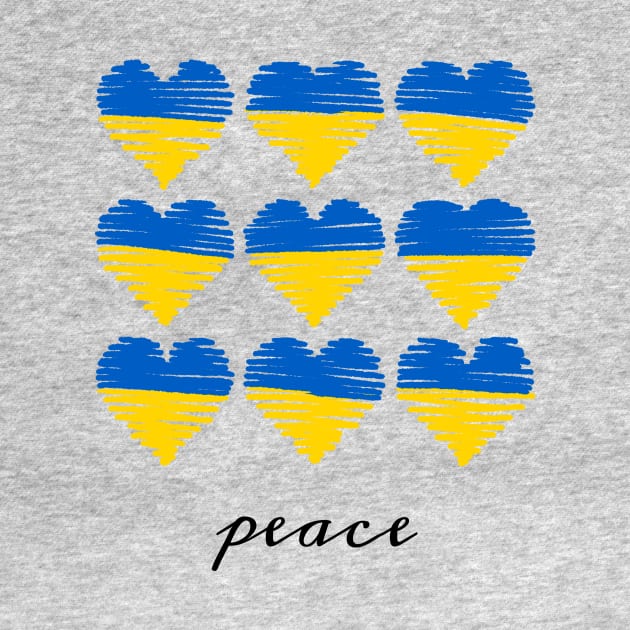 Ukrainian Flag color hand drawn heart, Peace for Ukraine by RenattaZare